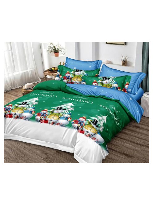 Božićna posteljina sa dva lica (za krevet „za osobu i pol“) MarketVarna, 4 djela - Model V10905
