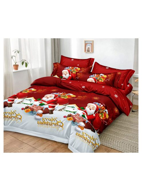 Božićna posteljina sa dva lica (za krevet „za osobu i pol“) MarketVarna, 4 djela - Model V10907